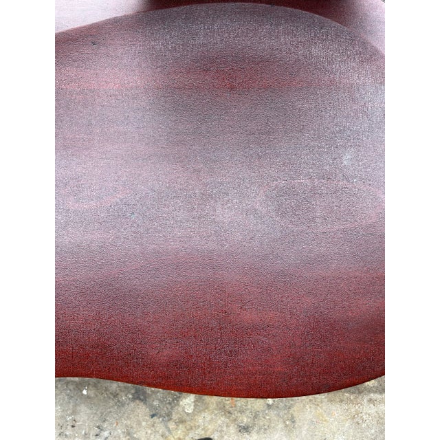 Antique Red Flame Mahogany Hand Carved Fish Scale Settee For Sale - Image 9 of 13