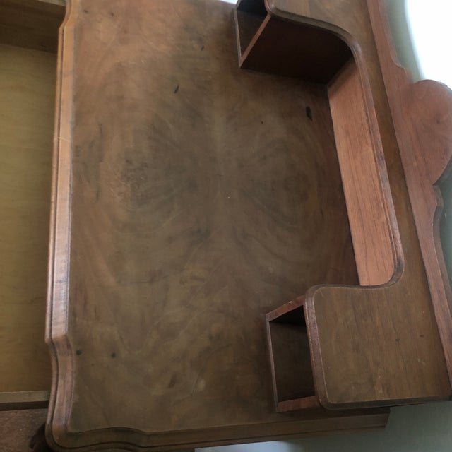 Wood 1940s Petite French Writing Desk W/Cubby Hole Top Deck For Sale - Image 7 of 11