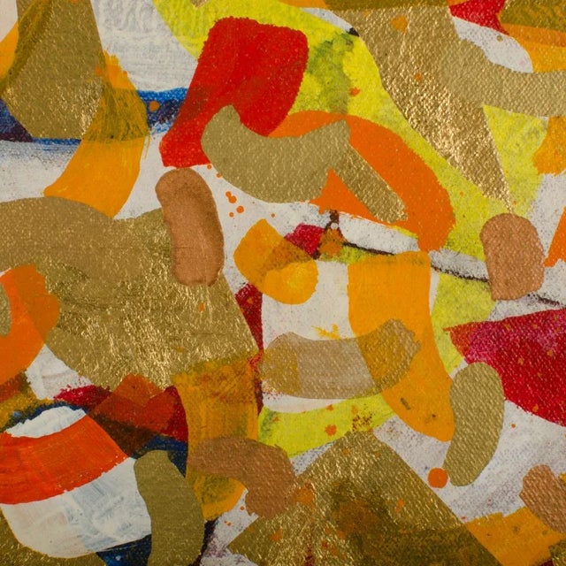 Modern "#9 Chinese Acrobats" Abstract Oil Painting by Hans Kline, Framed C. 1989 For Sale - Image 3 of 13