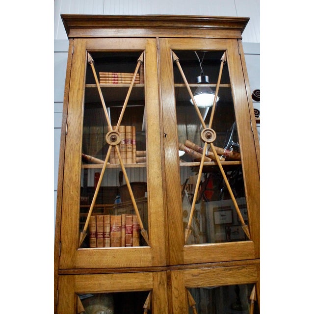 Antique Solid Oak University Bookcase, 1901 For Sale - Image 6 of 14