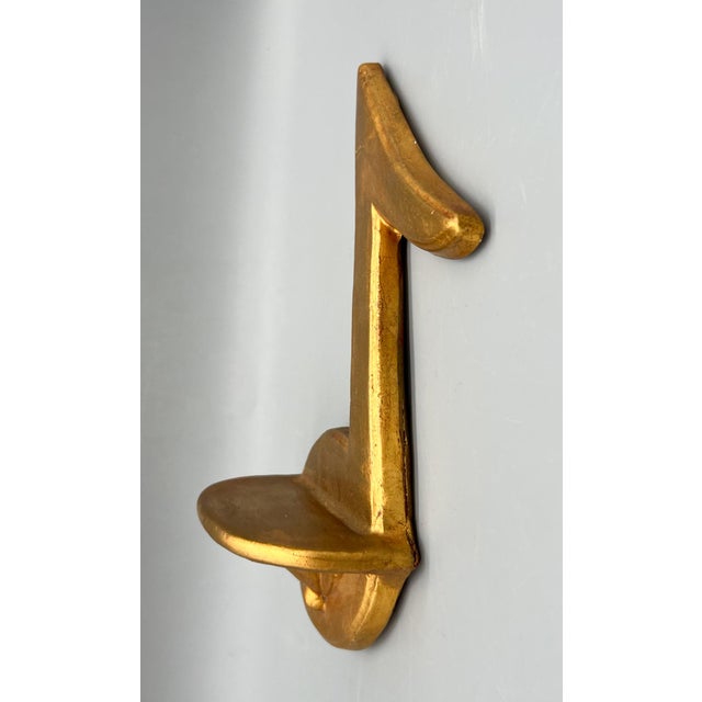 Mid-Century Modern Vintage Italian Gilt Plaster Music Note Wall Shelf – Baroque / Music Room Decor For Sale - Image 3 of 8