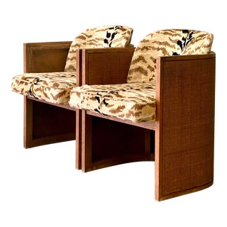 Midcentury Cane Tub Chairs - a Pair For Sale