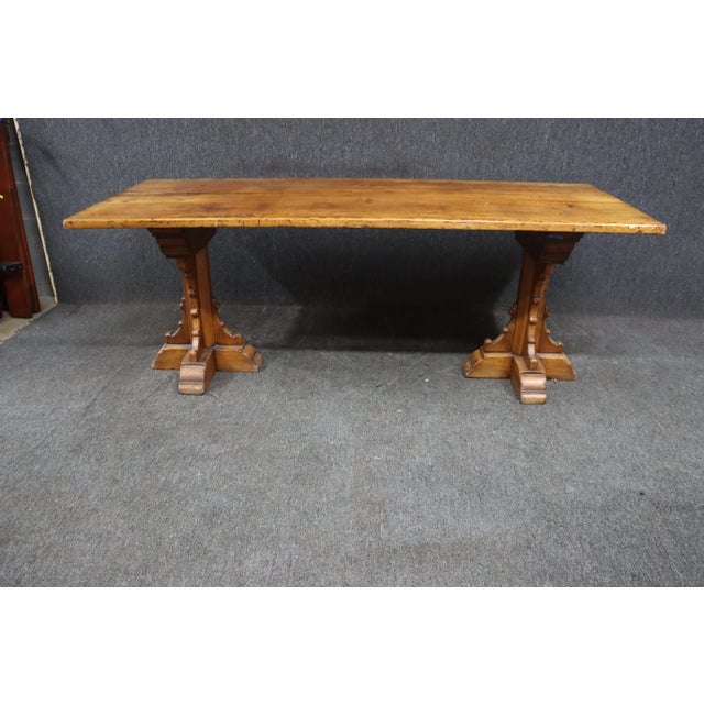 Architectural Oak Console Table For Sale - Image 10 of 10