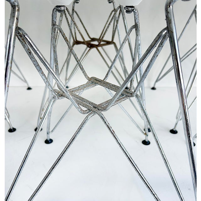 Charles and Ray Eames Plastic Chairs, Eiffel Bases for Vitra, Set of 8 For Sale - Image 14 of 18