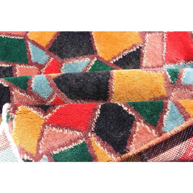 Mid-Century Modern Design Rug Inspired by Stained Glass & Unique Complexion For Sale - Image 10 of 12