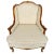 French Provincial Louis XV Bergere Armchair With Carved Wood Frame & Petite Floral Upholstery For Sale - Image 4 of 16