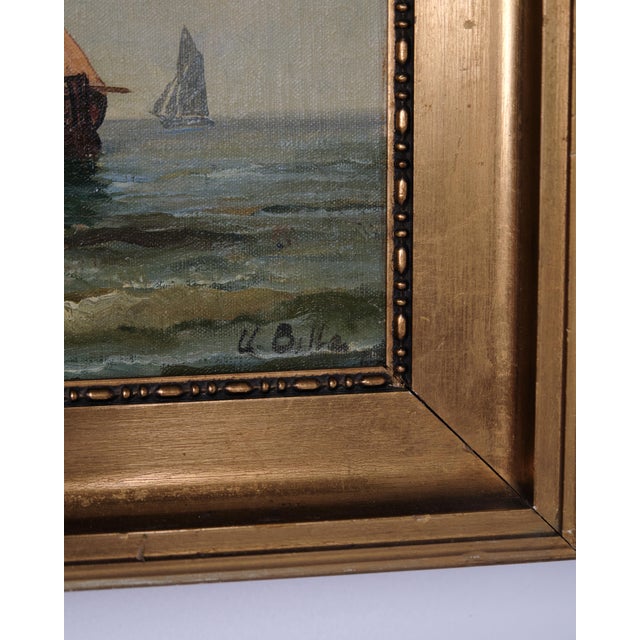 Marine Scene with Sailing Ship, 1890s-1910s, Painting on Canvas, Framed For Sale - Image 6 of 8
