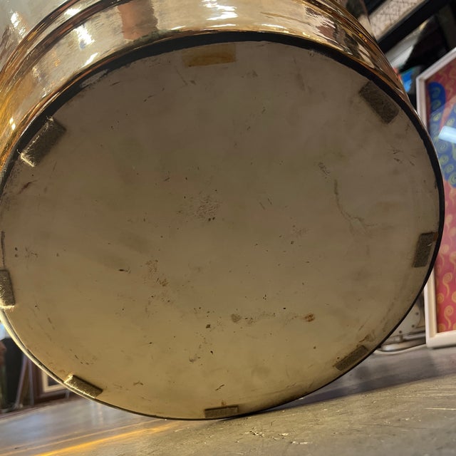 49" Gold Finished Vase Urn With Matching Base For Sale - Image 10 of 11