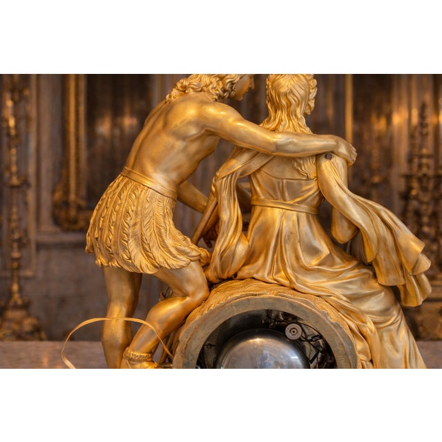 1830 French Louis Philippe Gold Ormolu Bronze Clock For Sale - Image 12 of 17