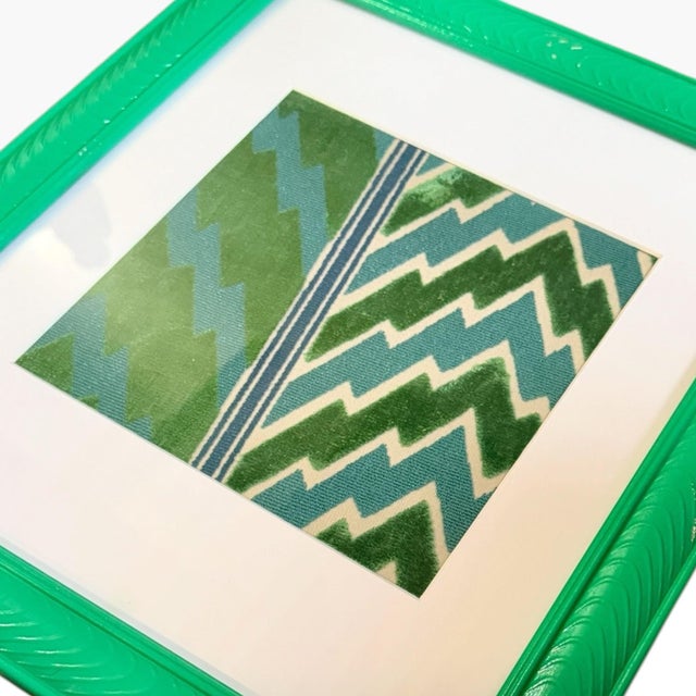 Abstract Statement Framed Schumacher Florentine Velvet Textile Wall Art For Sale - Image 4 of 6