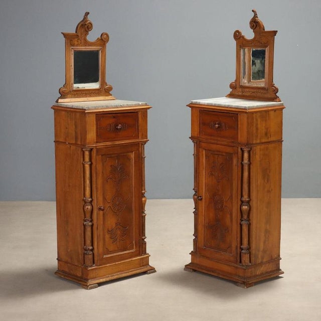 Late 19th Century Walnut Nightstands, Set of 2 For Sale - Image 11 of 11
