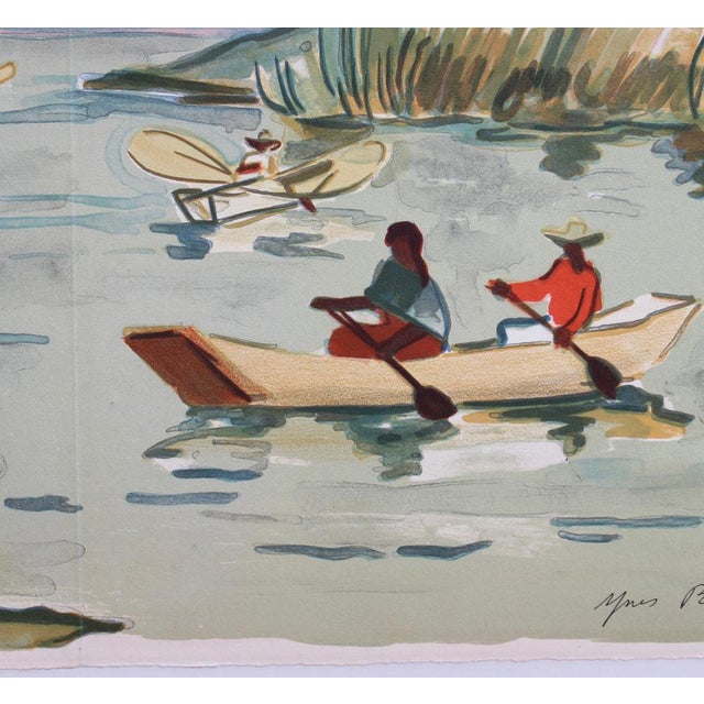 Yves Brayer, Mexican Fishermen in Lake Patzcuaro, Lithograph, 1963, Framed For Sale - Image 12 of 18