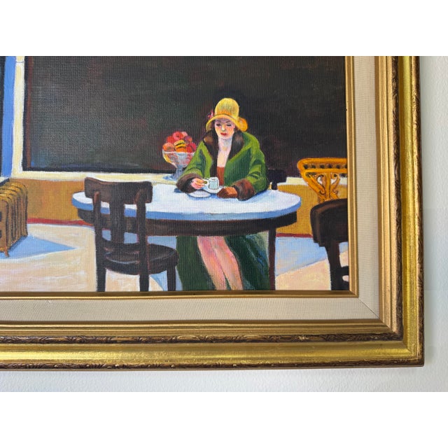 Vintage Figurative Still Life Interior Scene Oil on Canvas Board Panel Painting by Florence Zevich, Framed For Sale - Image 9 of 11