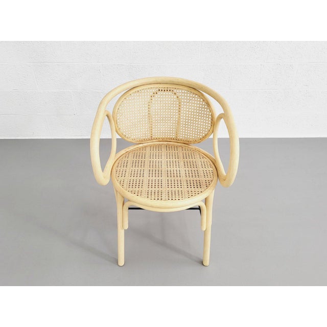 Modern Rattan and Cane Armchairs, Set of 2 For Sale - Image 3 of 18