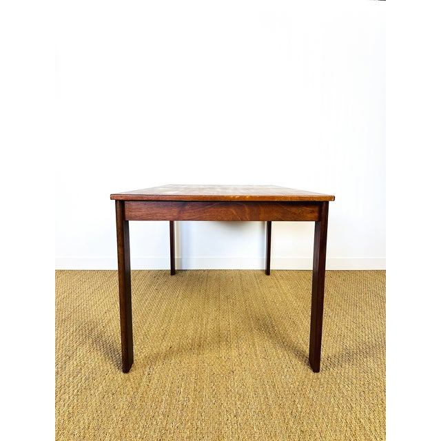 Brown Vintage Teak Rectangular Dining Table, 1960ss For Sale - Image 8 of 11