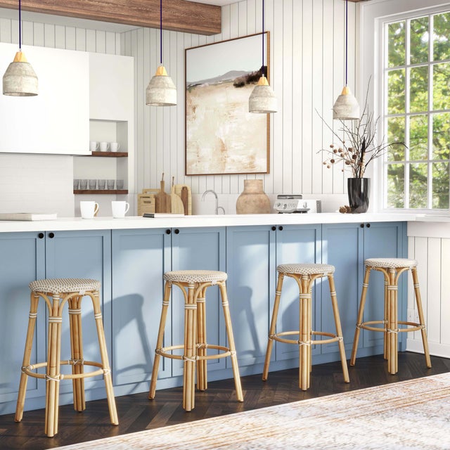 Evoking images of sidewalk tables in the Cote d'Azur, barstools like this will give your kitchen or patio the casual...