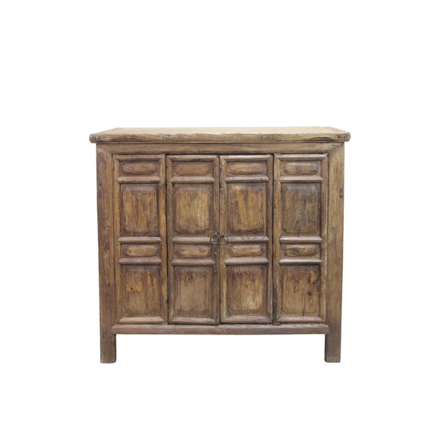 Naturally Aged 4 Panel Elm Cabinet For Sale - Image 12 of 12