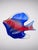 Glass Vintage Murano Style Hand Blown Glass Coastal Angelfish Sculpture / Paper Weight – Blue Red Tropical Fish 6" For Sale - Image 7 of 12