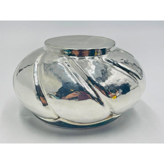 1960s Los Castillo Taxco Malachite Inlay Covered Bowl Mexican Silversmithing For Sale - Image 15 of 18