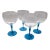 Vintage Gin Goblets With Sapphire-Color Stems- Set of 4 For Sale