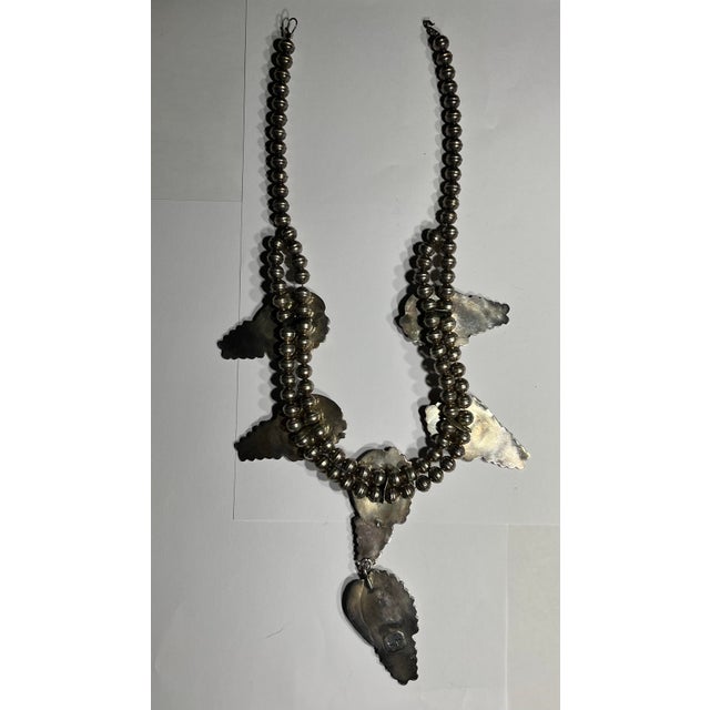 Native American 1980s Zuni Inlay Cardinal Station Necklace For Sale - Image 3 of 10