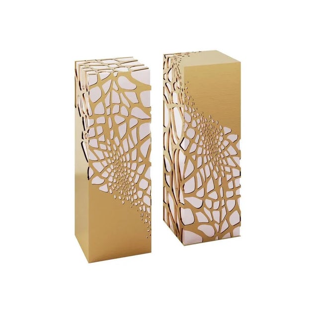 Gold Lavish Pedestal by Memoir Essence For Sale - Image 8 of 9