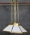 Late 20th Century Late 20th Century Ralph Lauren Art Deco Chandelier in Brass and Milk Glass For Sale - Image 5 of 10
