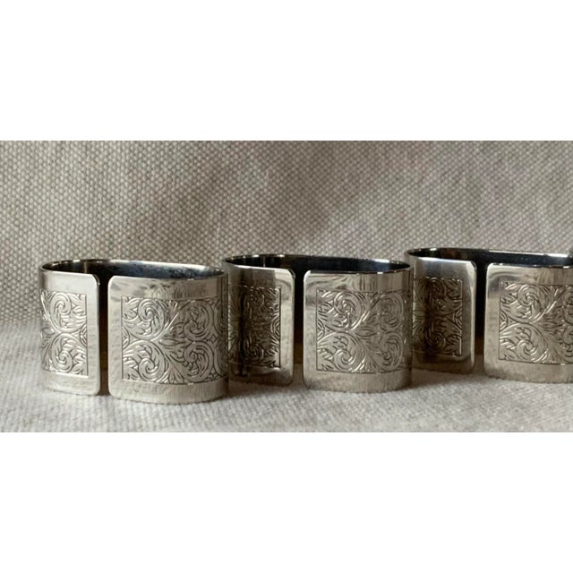 American Set of Six English Double Silverplate Napkin Rings - Classical Elegance For Sale - Image 3 of 12