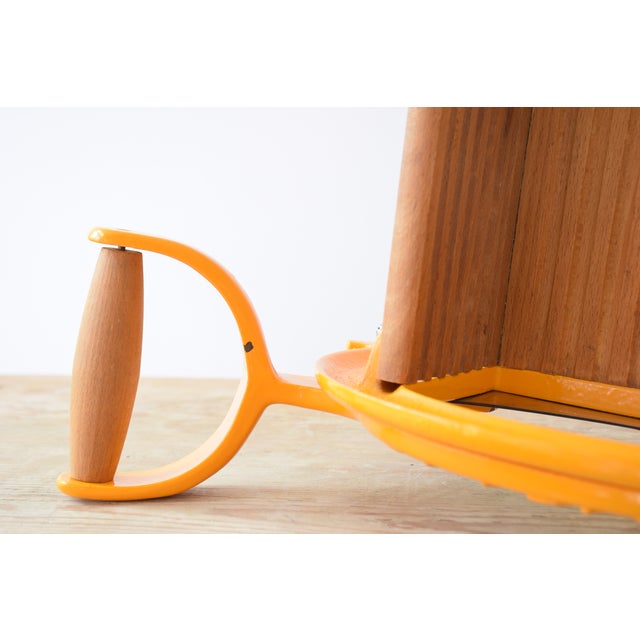 Mid-Century Danish Orange & Gold Bread Slicer by Ove Larsen for Raadvad, Denmark, 1960s For Sale - Image 11 of 13
