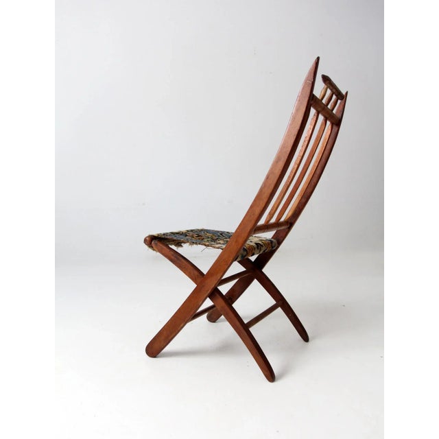Brown Antique Victorian Folding Camp Chair For Sale - Image 8 of 12