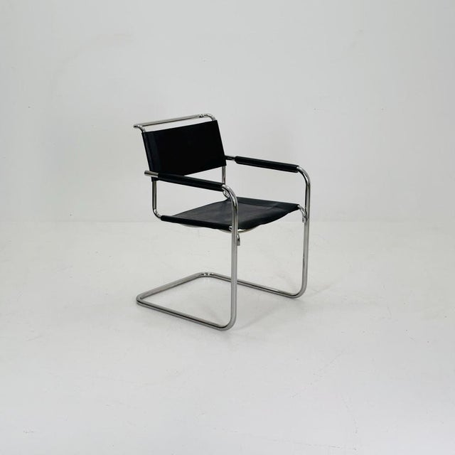 Iconic black leather s34 cantilever chair by mart stam for thonet 1980s this s34 cantilever chair by mart stam for thonet,...