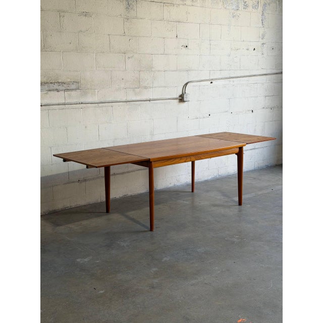 Vintage Rectangular Extendable Teak Dining Table Mid-Century Modern 1960s For Sale - Image 4 of 13