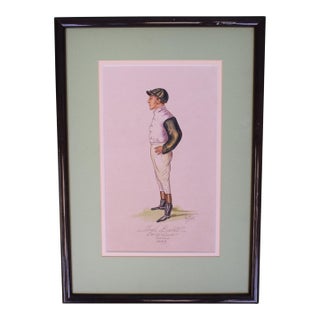Fred Barrett Jockey Derby Winner 108 Wins 1889 Watercolour by Astor For Sale