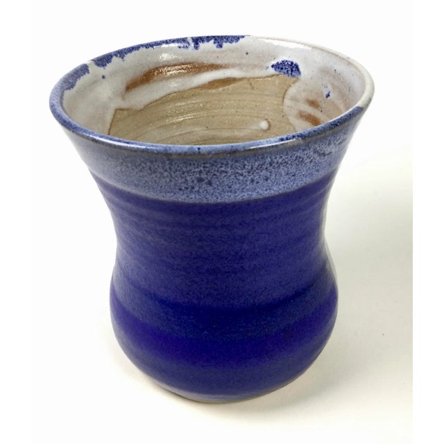 Artisan Vintage Cobalt Drip Vase For Sale - Image 4 of 13