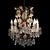 Vintage Crystal, Glass & Ebonized Iron 5-Light Chandelier With Porcelain Flowers For Sale - Image 10 of 11