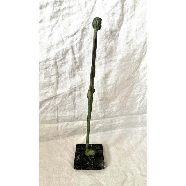 Metal Vintage Bronze Statuette "Shadow of the Evening" by Museo Etrusco Guernacci Volterra For Sale - Image 7 of 10