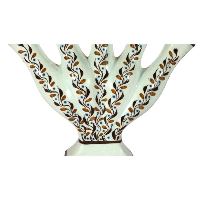Pearlware Prattware Five-Finger Flower Vase or Quintal Circa 1795–1810 For Sale - Image 9 of 11