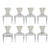 Baker Modern White and Gray Cut Velvet IIa Dining Chairs Set of 8 For Sale
