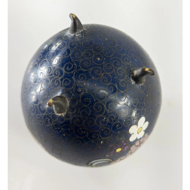 Metal 19th Century Japanese Cloisonne Enamel Vase With Flowers For Sale - Image 7 of 7
