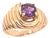 14 Karat Yellow Gold With Center Amethyst Dome Fashion Ring For Sale