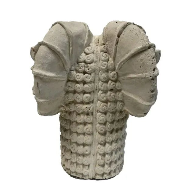 Mid-Century Modern Mid 20th Century Cast Stone Ram's Head For Sale - Image 3 of 4