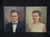 This striking set of vintage oil painting portraits of a handsome man and glamorous woman were artfully painted by F....