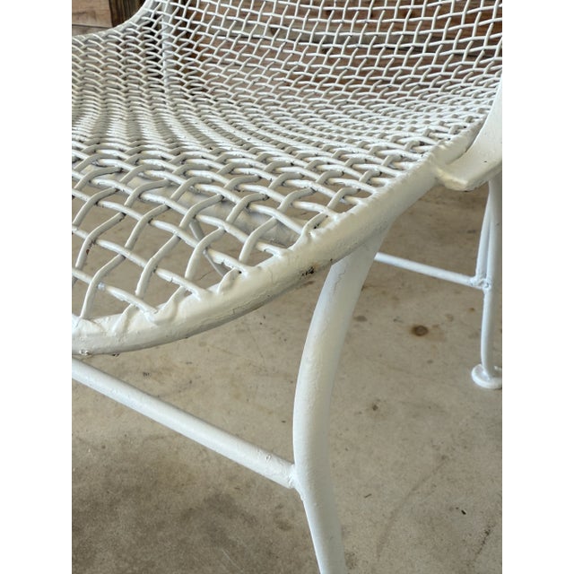Mid-20th Century Russell Woodard White Wrought Iron Garden Armchairs – Set of Two For Sale - Image 10 of 12