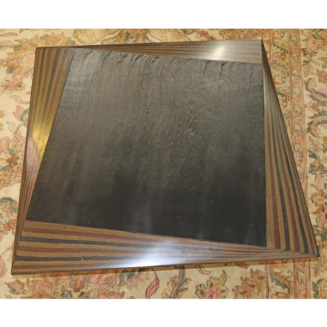 1970s Italian Ebony and Slate Mid Century Coffee Table Attributed to Tobia Scarpa For Sale - Image 12 of 15