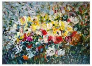 Uldis Krauze, Flower Garden, 2020, Oil on Cardboard