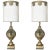 Hand Painted Impasto Frosted Glass Mid-Century Table Lamp With Shade - a Pair For Sale - Image 10 of 10