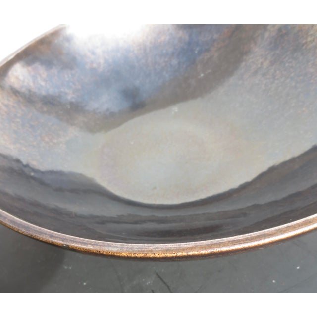 1990s Ceramic Metallic Glaze Bowl Circa 90s For Sale - Image 5 of 9