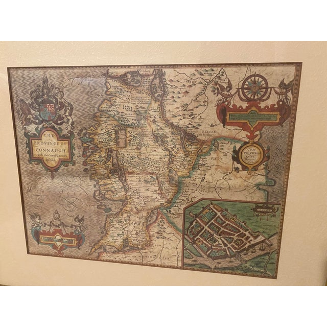 Ethan Allen Vintage “British Country Map” Matted and Framed Print "Mint" Condition For Sale In Denver - Image 6 of 11