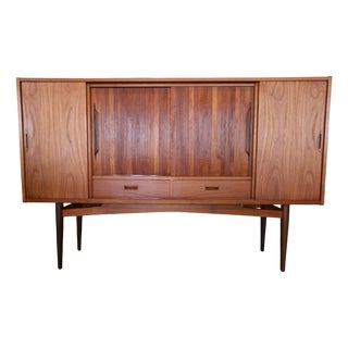 Teak Cabinet with Sliding Doors by Holger Christiansen, 1960s For Sale