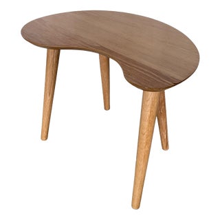 Mid-Century Kidney-Shaped Oak Coffee Table, 1960s For Sale